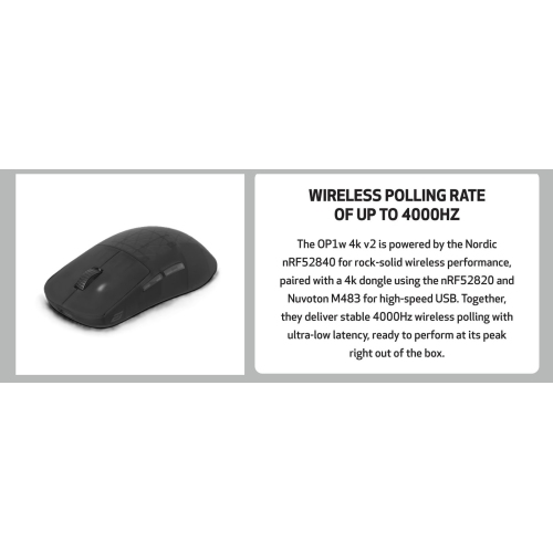 End Game Gear OP1w 4k v2 Wireless Gaming Mouse - Lightweight 58.5g, Right-Handed, 4K Dongle Included, Dark Frost