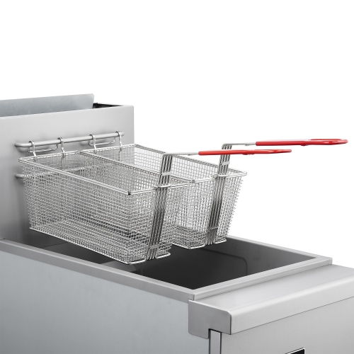 FORNO Commerciale Natural Gas Deep Fryer, 4 Burners 120,000 BTU, 50 lbs Oil Capacity