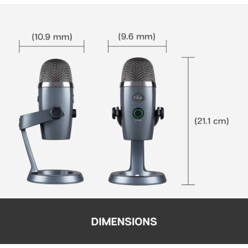 Logitech for Creators Blue Yeti Nano USB Microphone for Gaming, Streaming, Podcasting, Twitch, YouTube, Discord, Recording for PC and Mac, Plug &