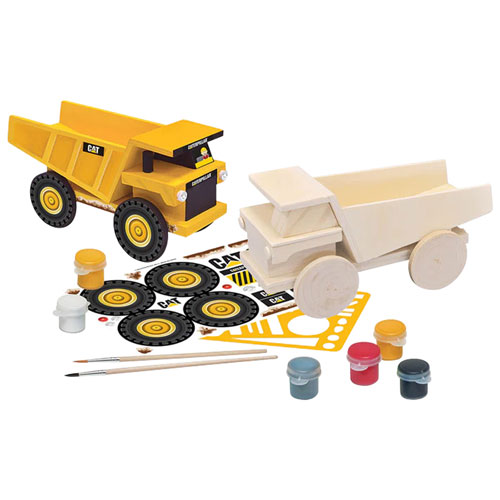 Masterpieces Caterpillar Dump Truck Wood Craft & Paint Kit