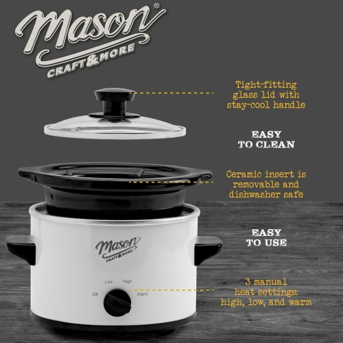 Mijoteuse 3 Qt & More de Mason Craft - Blanc - Prep & Relax SA-A1605