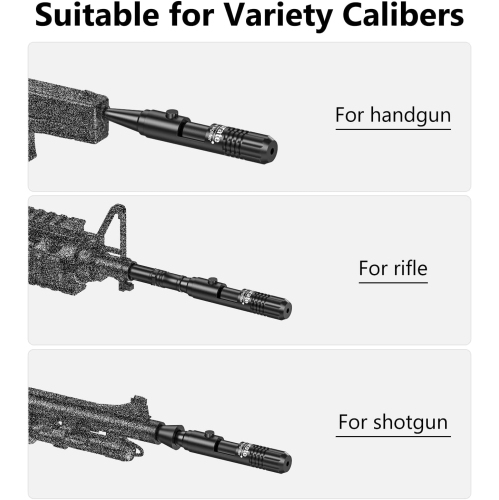 MidTen Red Laser Bore Sight Kit Multiple Caliber for .177 to 12GA Caliber with Big Press Switch Red Dot BoreSighter with 2 Sets of Batteries