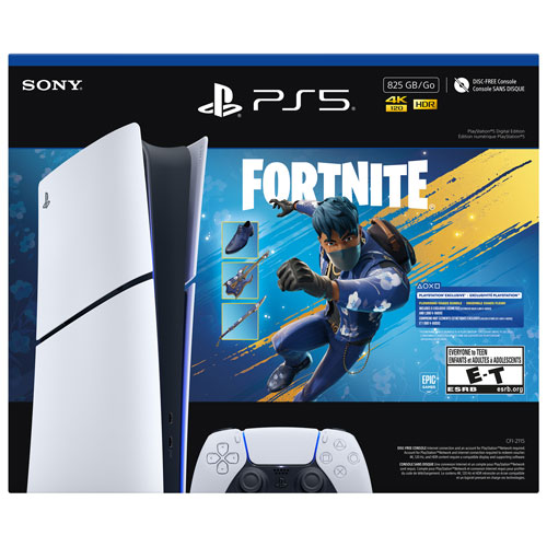 Ensemble PlayStation 5 mince édition numérique de 825 Go avec Fortnite Flowering Chaos