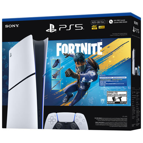 Ensemble PlayStation 5 mince édition numérique de 825 Go avec Fortnite Flowering Chaos