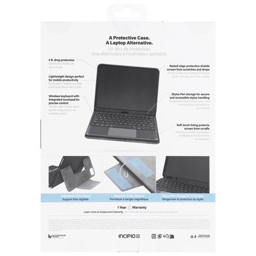 Étui-clavier folio TouchType d'Incipio pour iPad Pro de 11 po - Gris argenté