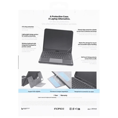 Incipio TouchType Folio Keyboard Case for iPad - Silver Grey