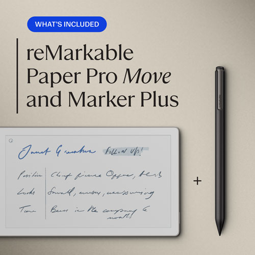 reMarkable Paper Pro Move 7.3" 64GB Paper Tablet with Marker Plus Pen - Silver