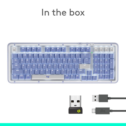 Logitech Alto Keys K98M Bluetooth Backlit Mechanical Full-Size Keyboard - Lilac - English