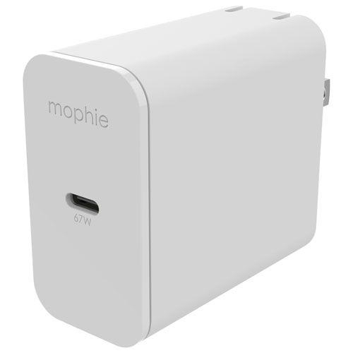 Mophie Speedport 67W GaN USB-C Wall Charger with USB-C Cable - White