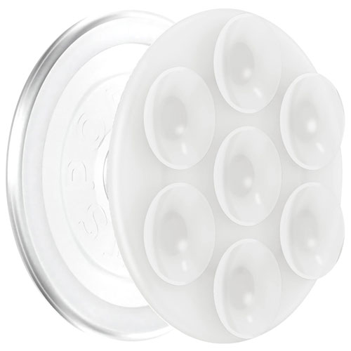 Support universel à prise pour cellulaire avec MagSafe PopGrip Suck-Up de PopSockets - Transparent