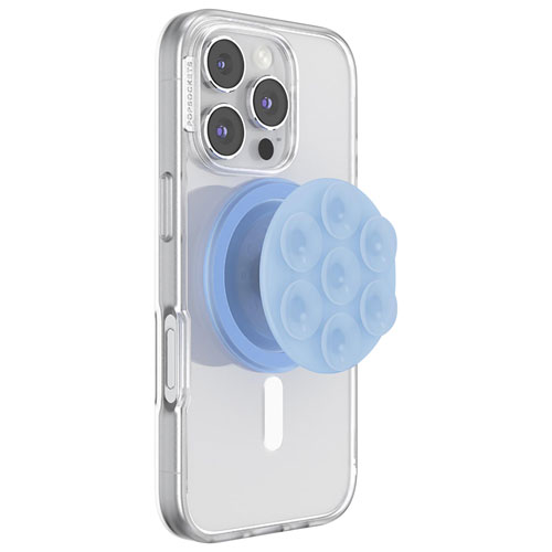 Support universel à prise pour cellulaire avec MagSafe PopGrip Suck-Up de PopSockets - Givre