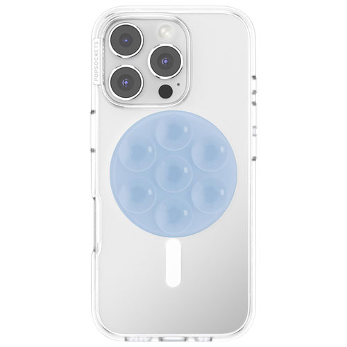 Support universel à prise pour cellulaire avec MagSafe PopGrip Suck-Up de PopSockets - Givre
