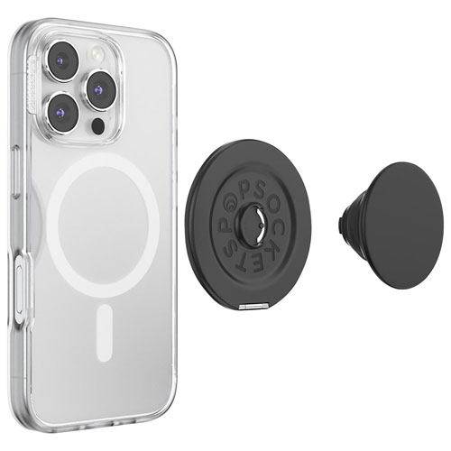 Support universel à prise pour cellulaire avec MagSafe PopGrip Kick-Out de PopSockets - Noir