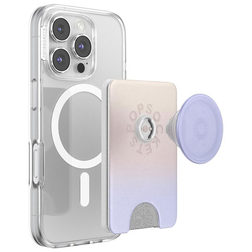 PopSockets MagSafe PopWallet+ Universal Cell Phone Expanding Grip & Stand - Metallic Morning Haze