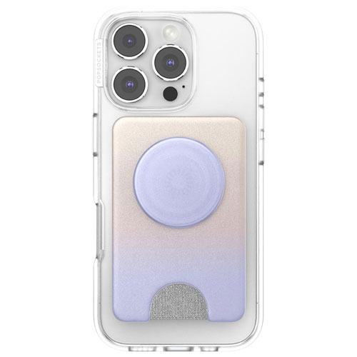 PopSockets MagSafe PopWallet+ Universal Cell Phone Expanding Grip & Stand - Metallic Morning Haze