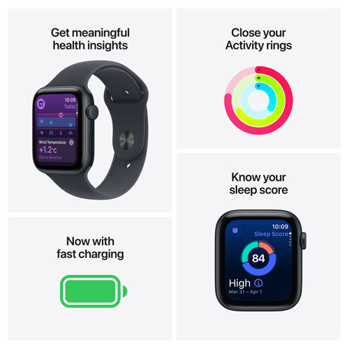 Rogers Apple Watch SE 3 44mm Midnight Aluminum Case with Midnight Sport Band - Medium/Large - Monthly Financing