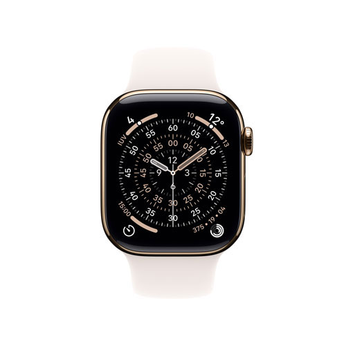 Apple Watch Series 11 avec boîtier de 42 mm en titane or et bracelet sport rose tendre avec Freedom Mobile - Petit/Moyen - Paiement Balance mensuel