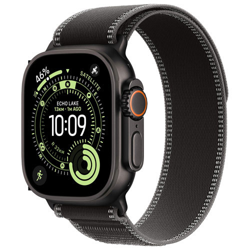 Virgin Plus Apple Watch Ultra 3 49mm Black Titanium Case with Black/Charcoal Trail Loop - Medium/Large - Monthly Financing