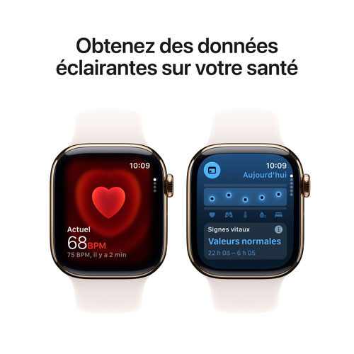 Apple Watch Series 11 (GPS + cellulaire) avec boîtier de mm en titane or et bracelet sport rose tendre avec Koodo - Petit/ Moyen