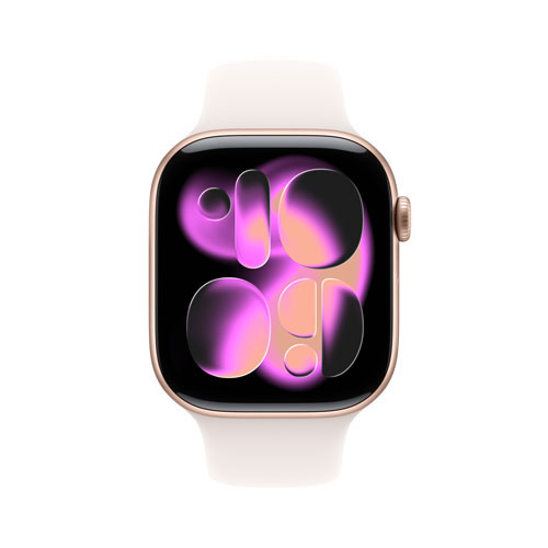 Apple Watch Series 11 avec boîtier de 46 mm en aluminium or rose et bracelet sport rose tendre avec Koodo - Petit/Moyen - Paiement Balance mensuel