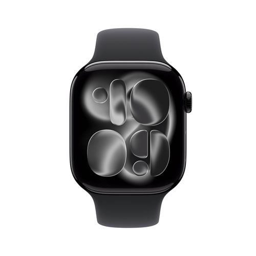 Apple Watch Series 11 avec boîtier de 46 mm en aluminium noir de jais et bracelet sport noir avec Virgin Plus - Petit/Moyen - Financement mensuel