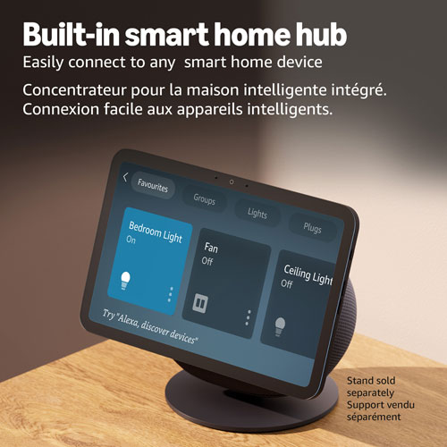 Écran intelligent Echo Show 8 d'Amazon avec son spatial et Alexa+ - Graphite