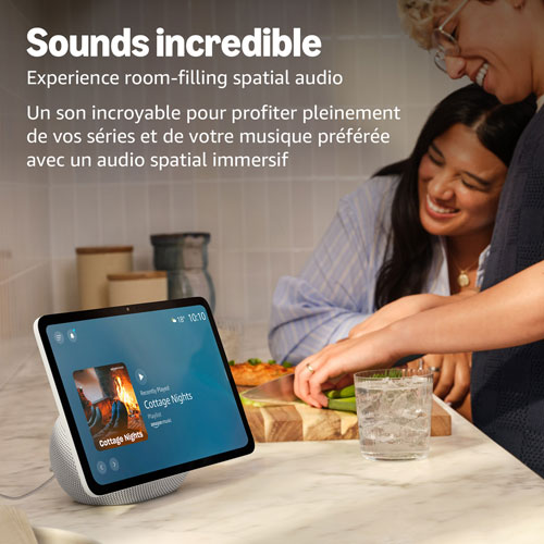 Écran intelligent Echo Show 11 d'Amazon avec son spatial et Alexa+ - Blanc glacier