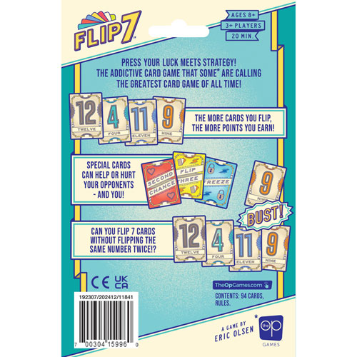 Jeu de cartes Flip 7 2nd Edition de USAOPOLY - Anglais