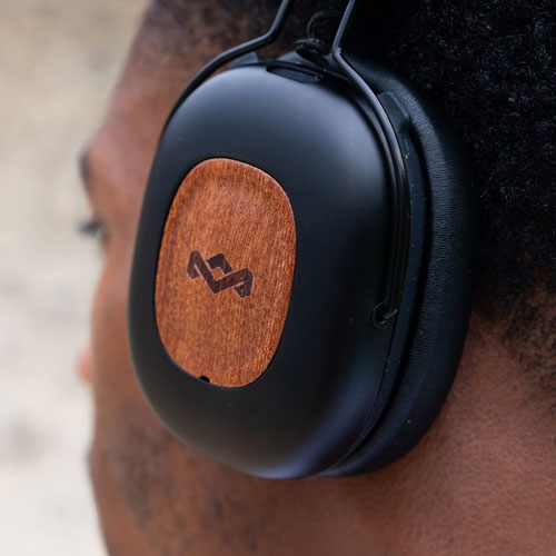 House Of Marley Positive Vibration Rebel ANC Noise Cancelling Over-Ear Bluetooth Headphones - Black