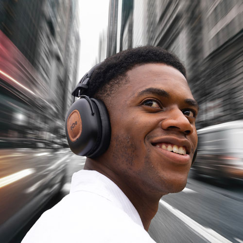 House Of Marley Positive Vibration Rebel ANC Noise Cancelling Over-Ear Bluetooth Headphones - Black