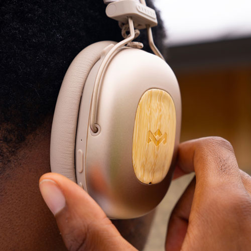 House Of Marley Positive Vibration Rebel ANC Noise Cancelling Over-Ear Bluetooth Headphones - Cream
