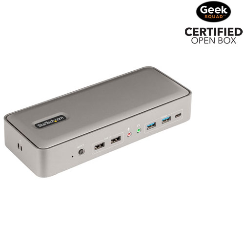 Open Box - StarTech Dual-Laptop USB-C KVM Docking Station - Space Grey