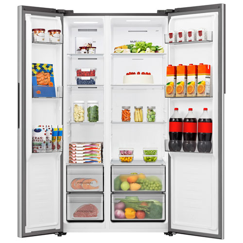 Réfrigérateur à deux portes 19,2 pi³ et 36 po de Hisense - Titane