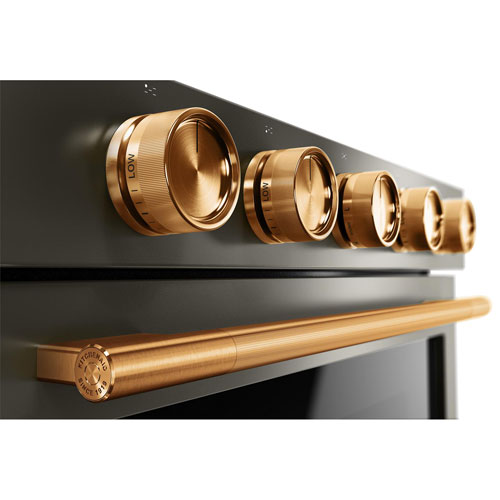 Trousse 6 pièces avec poignée et boutons pour cuisinière électrique encastrable à convection de KitchenAid - Bronze