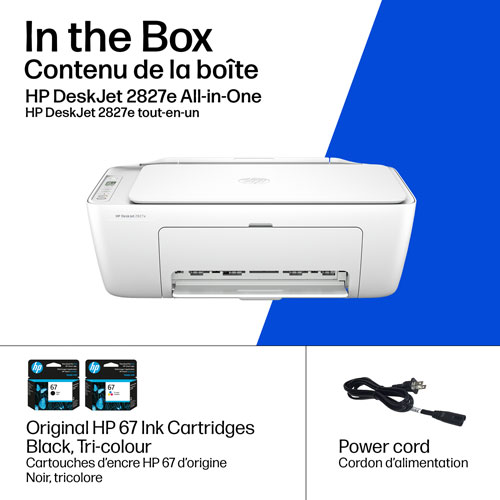 Imprimante à jet d'encre tout-en-un sans fil DeskJet 2827e de HP