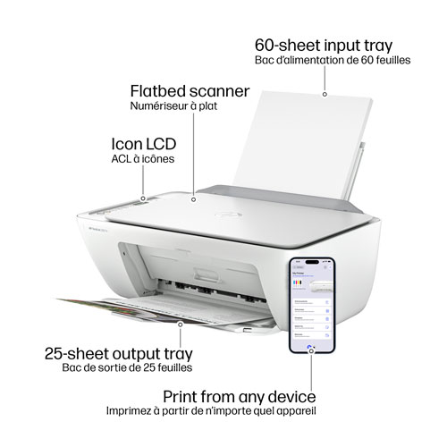 Imprimante à jet d'encre tout-en-un sans fil DeskJet 2827e de HP