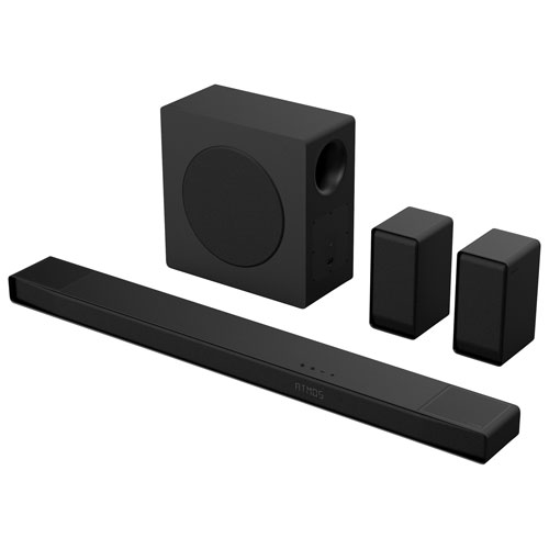 Barre de son 5.1.4 canaux de 600 W AX5140Q de Hisense avec haut-parleur d'extrêmes graves sans fil et haut-parleurs arrière