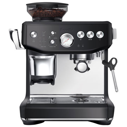 Refurbished - Breville Barista Express Impress Espresso Machine w/Frother&Coffee Grinder - Black Truffle - Remanufactured by Breville