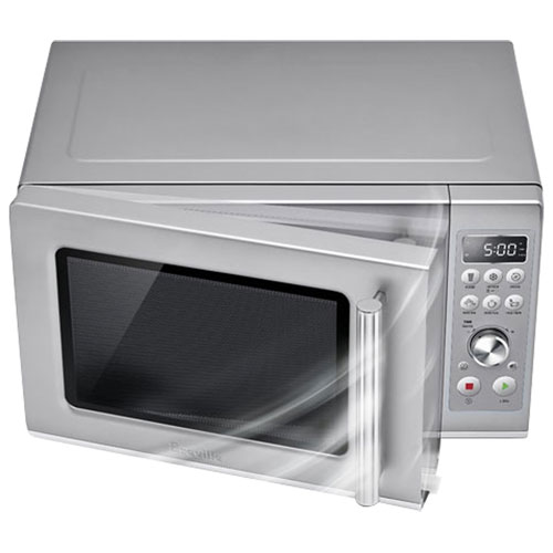 Refurbished - Breville Compact Wave 0.9 Cu Ft Microwave (BMO650SIL1BCA1) - Silver - Remanufactured by Breville