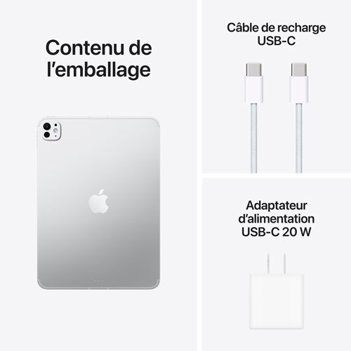 iPad Pro M5 11 po 256 Go avec Wi-Fi et 5G d'Apple - Argenté