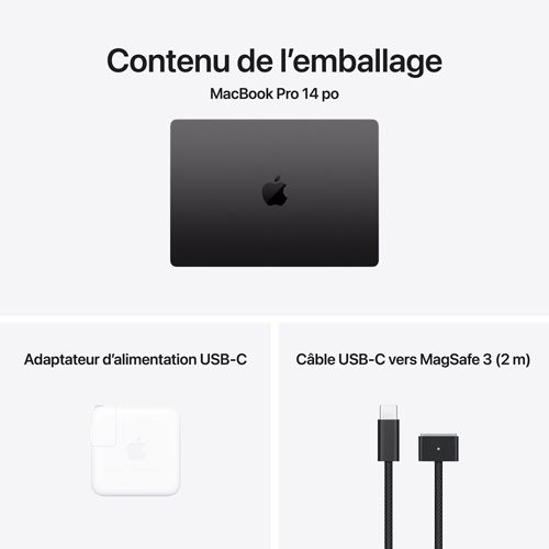 MacBook Pro de 14 po d'Apple - Noir infini (M5 d'Apple/RAM 24 Go/SSD 1 To) - Français