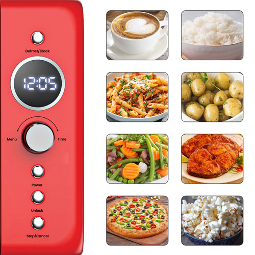 Total Chef Retro 0.7 Cu. Ft. Countertop Microwave - Red