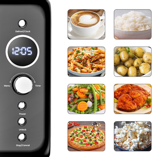 Total Chef Retro 0.7 Cu. Ft. Countertop Microwave - Black