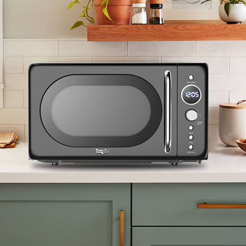 Total Chef Retro 0.7 Cu. Ft. Countertop Microwave - Black