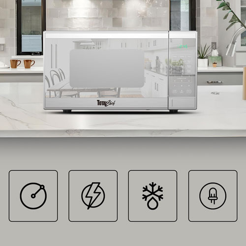 Micro-ondes de comptoir de 0,9 pi³ de Total Chef - Acier inoxydable