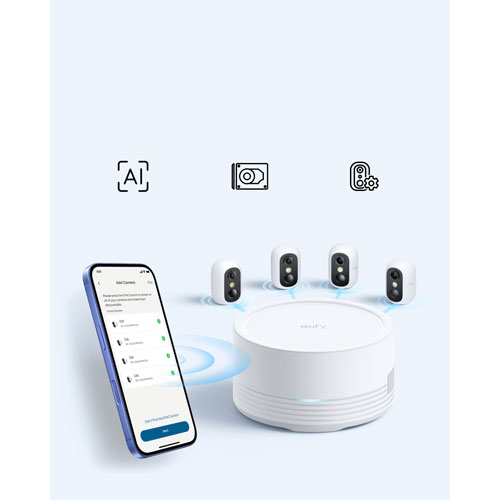 Caméra de surveillance sans fil intérieure/extérieure HD intégrale 1080p avec panneau solaire eufyCam C35 d'Eufy - Paquet de 2