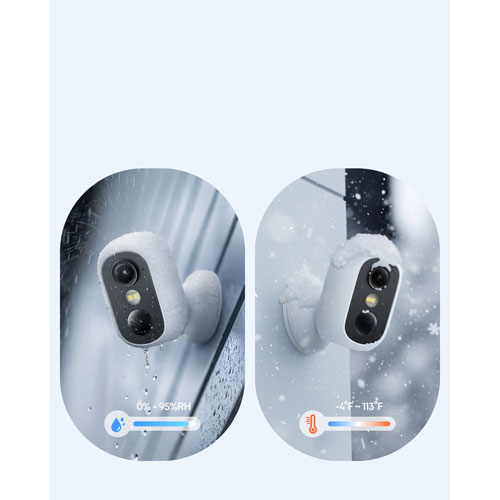 Caméra de surveillance sans fil intérieure/extérieure HD intégrale 1080p eufyCam C35 d'eufy - Paquet de 2