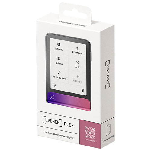 Ledger Flex 2.84" E-Ink Crypto Hardware Wallet USB-C/Bluetooth with Recovery Key - Ferro Fuchsia