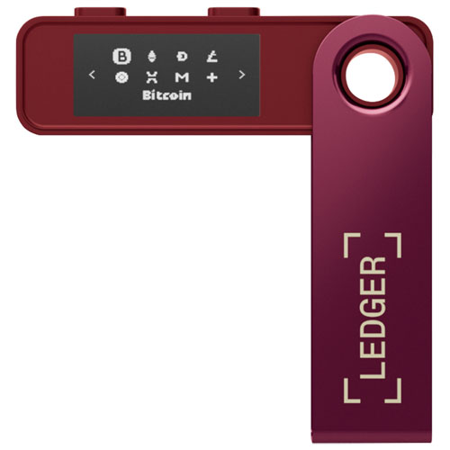 Portefeuille physique de cryptomonnaie USB-C Nano S Plus de Ledger - Fuchsia cendré