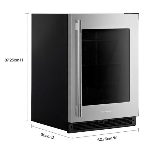KitchenAid Undercounter 5.2 Cu. Ft. Bar Fridge - Black Cabinet/Stainless Doors
